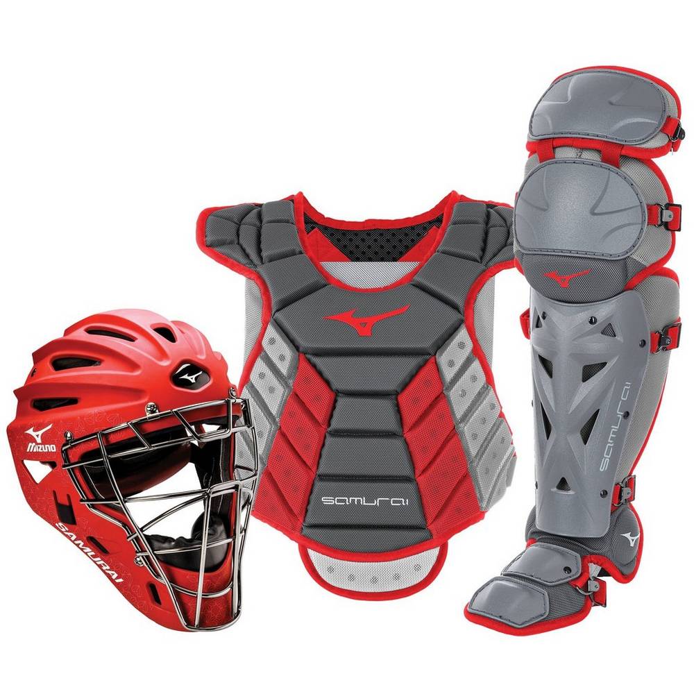 Catchers Gear Mizuno Samurai Boxed (14-15") Donna - Grigie/Rosse - 52793-TSBI